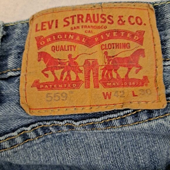 Levis 559 Jeans Mens 42 X 30 Relaxed Straight Leg Medium Wash - Picture 3 of 12